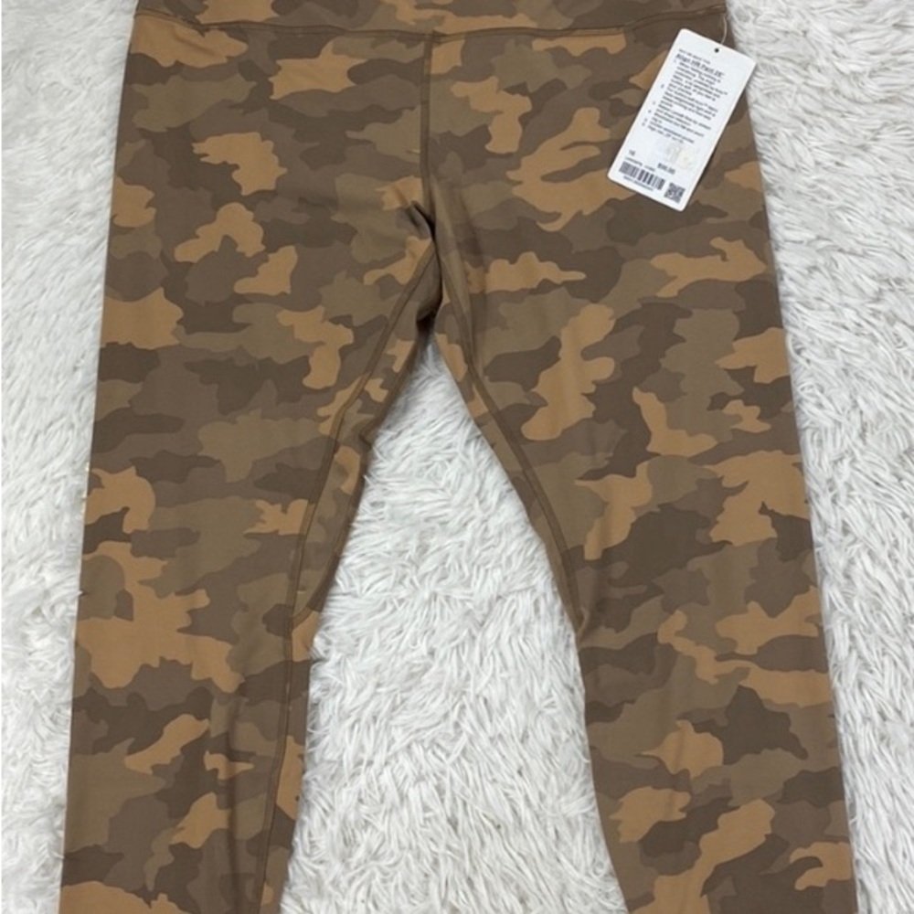 EUC Lululemon Align High-Rise Pant 25" Heritage 365 Camo Beige Multi